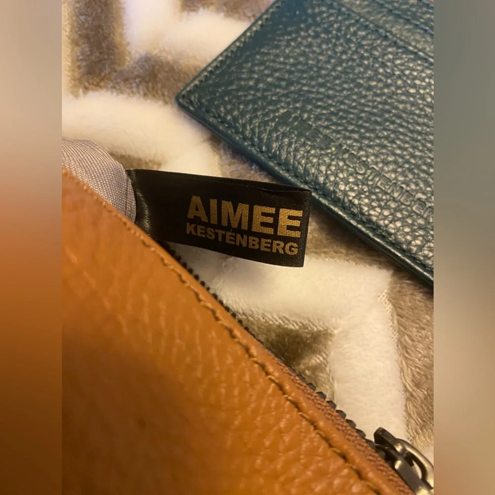 Aimee Kestenberg 100% Leather Wristlet Tan - Picture 6 of 7